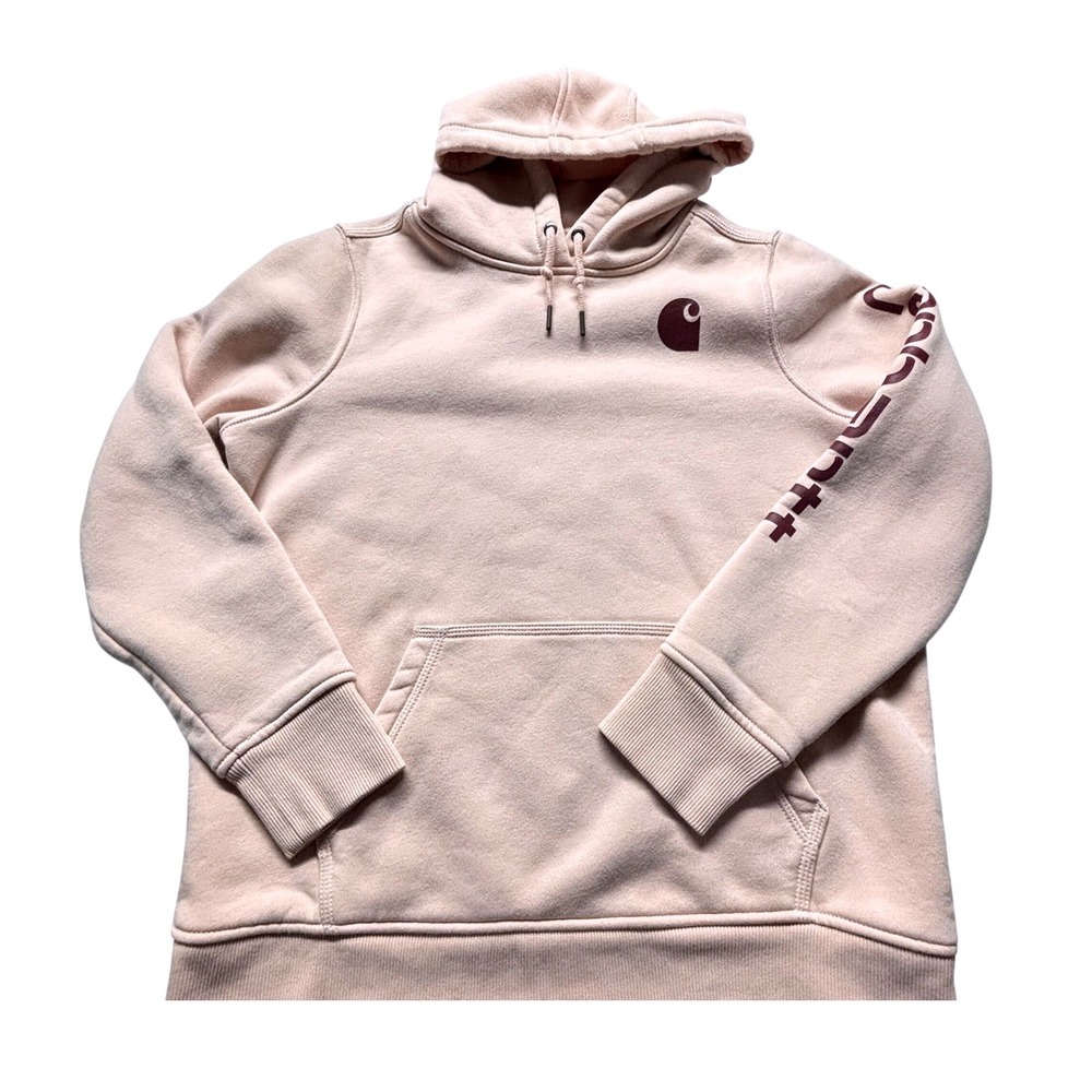 Carhartt Kids Relaxed Fit Logo Hoodie Peach Pink TS0288-W Large 12-14